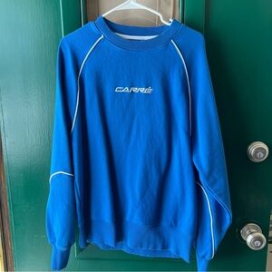 Men's Royal Blue Crewneck Sweater with Contrast Piping size large Carre brand